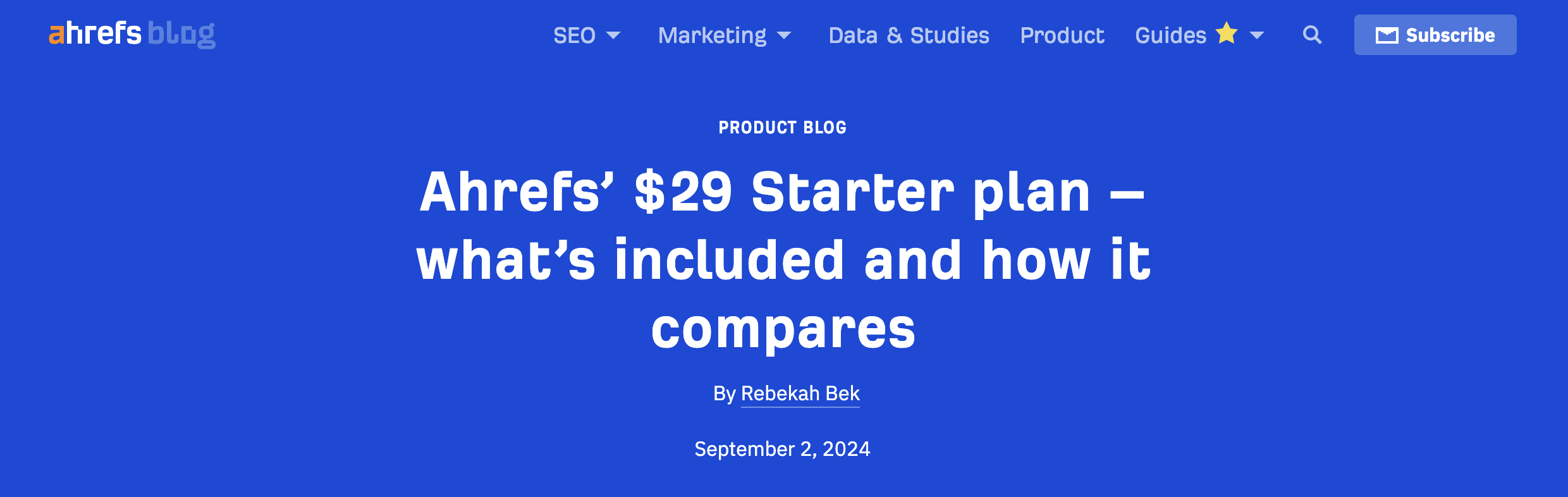 AHRefs $29 Starter Plan. Perfect to Small Business Keyword Planning.